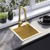 Chiuvetă inox Leo 40 BRUSH GOLD
