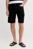 Pepe Jeans pantaloni scurti GYMDIGO FIVE POCKETS CARGO SHORT barbati, culoarea negru, PM801177