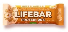 Lifebar baton proteic cu nuci si vanilie raw bio 47g foto