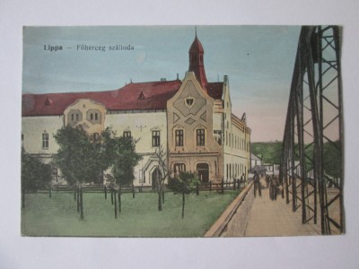 Lipova(Arad):Hotel Prince/Central,carte poștală necirculată circa 1915 foto