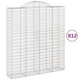 Cumpara ieftin Cosuri gabion arcuite, 12 buc 200x50x220/240cm, fier galvanizat