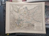 Hartă Nord-Ostliches Deutschland, Justus Perthes, 1866, gravură color, Stieler's Hand-Atlas, 45x37 cm, Germania de Nord-Est