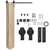 HOMCOM Set pentru Ușă Glisantă din Oțel Carbonat Negru 122x0.5x4 cm | Aosom Romania