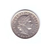 Moneda Elvetia 20 rappen 1950, stare buna, curata