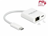 Adaptor USB 3.2 Gen 1-C la Gigabit cu alimentare PD 60W, Delock 65402