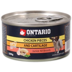 Conserva ONTARIO Junior pentru caini, Buca?i de pui + Cartilaj, 200g foto