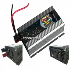 Invertor Auto 12V 1000W cu Display LCD, Iesire USB si Priza foto