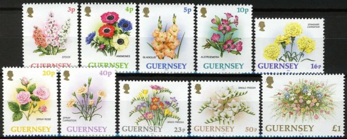 GUERNSEY 1992-FLORI -Serie completa de 10 timbre MNH