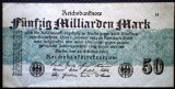 31. GERMANIA 50 MILIARDE MARCI FUNFZIG MILLIARDEN MARK 26.10.1923 GRI fără serie