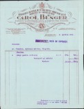 A2644N Factura Carol Bunger 1931 Bucuresti, deosebită, vezi descrierea