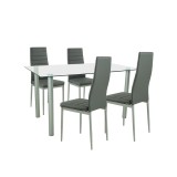 Cumpara ieftin Set de masă Verna 4+1 gri-gri