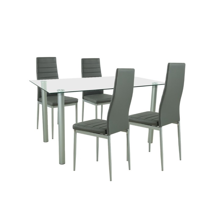 Set de masă Verna 4+1 gri-gri