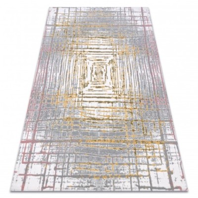 Covor acril USKUP Abstracțiune 353 fildeş / galben, 80x300 cm foto