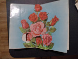 Felicitare relief 3 d trandafiri 0013/ 86, Circulata, Printata