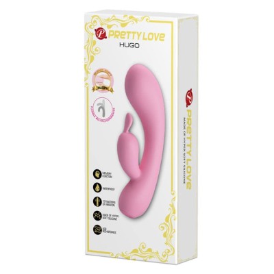 Hugo - Vibrator iepuraș, roz, 16.5 cm foto