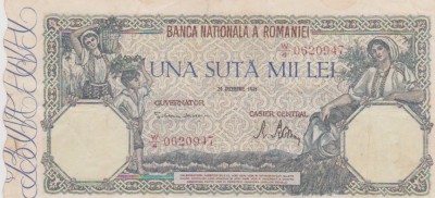 100000 LEI 20 DECEMBRIE 1946 /UNC foto