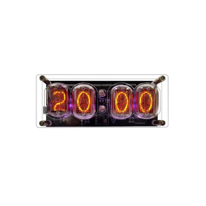 Ceas electronic vintage Nixie cu tuburi IN-12, RGB, telecomanda IR, afisaj ora data, cronometru, alarma, USB-C