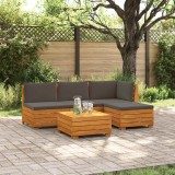 vidaXL Set de canapele de exterior 5 Bucată Maro Lemn Solid de Acacia 3403102