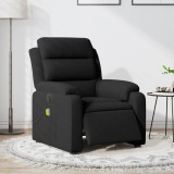 VidaXL Fotoliu electric de masaj rabatabil, negru, catifea