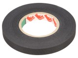 Bandă textilă neagră 9mm x 30m cauciuc 38%