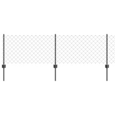 vidaXL Gard și St&acirc;lp Gri 0,6 x 10 m Oțel 3336266