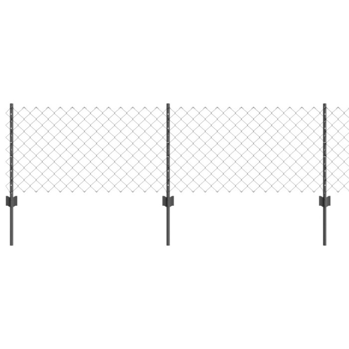 vidaXL &Icirc;ngrădire cu st&acirc;lpi Gri 0.6 x 10 m Oțel 3336266