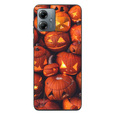 Husa compatibila cu Motorola Moto G14 Silicon Gel Tpu Model Halloween Dovleci Luminosi foto