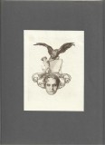 PM472N Ex-libris Oscar Neuhardt de Franz Von Bayros, heliogravură, cca 1910
