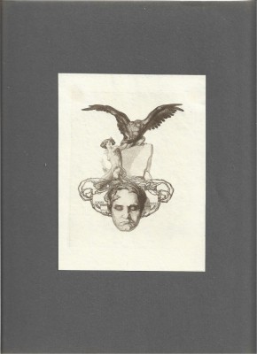 PM472N Ex-libris Oscar Neuhardt de Franz Von Bayros, heliogravură, cca 1910 foto