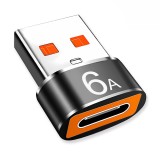 Adaptor OTG premium Type-C la USB, 6A, 120W Asteroid GSM A4, negru