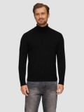 Pulover barbati din bumbac cu guler inalt, Negru, 3XL