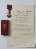 Ordinul Steaua Romaniei in grad de Ofiter militar de Pace argint +cutie+brevet