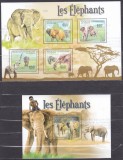 DB1 Fauna Africa Centrala Elefanti MS + SS MNH, Nestampilat