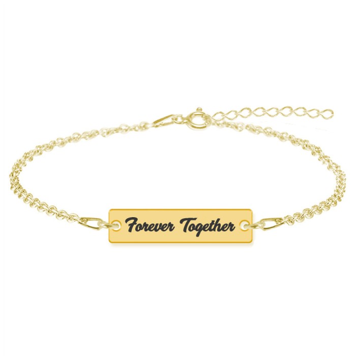 Nasty - Bratara personalizata tablita din argint 925 placat cu aur galben 24K
