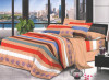 Lenjerie de pat pentru o persoana cu husa elastic pat si 2 fete perna patrata, Caledonia, bumbac mercerizat, multicolor