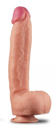 Dildo Realist cu Ventuza Nature Cock, Silicon Dubla Densitate, Natural, 30.5 cm foto