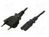 Cablu alimentare AC, 1.8m, 2 fire, culoare negru, CEE 7/16 (C) mufa, IEC C7 mama, LOGILINK - CP092