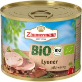Conserva Carne Lyoner Zimmermann Fara Gluten Bio Usor Picanta 400g Tocatura Fina