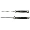 Set 2 Briceaguri Automate IdeallStore Stiletto, Otel Inoxidabil, Negru/Lemn, Vanatoare, Pescuit