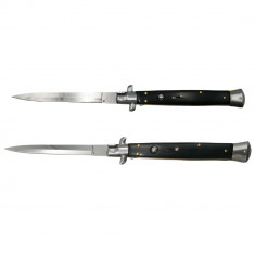Set 2 briceaguri automate IdeallStore®, Italian Blade, Stiletto, otel inoxidabil, negru