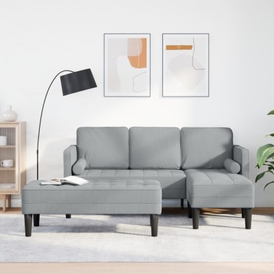 vidaXL Set de canapea 2 pcs Gri deschis 173 x 131 x 67 cm țesătură 3329252 foto