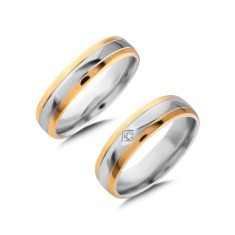 Verigheta dama/barbat din aur alb si aur galben - 58