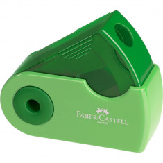 Ascutitoare Simpla cu Container Faber-Castell Sleeve-Mini Trend 2019, Verde, Ascutitori Simple, Ascutitori Faber-Castell, Ascutitori pentru Scoala, As foto