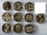 Set lot 10 x 50 Bani comemorative 2010 2011 2012 2015 2017 2018 2019 UNC in capsule **