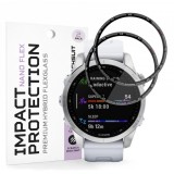 Folie Protectie Techsuit Nano Flex pentru Garmin Fenix 7S, Set 2 bucati, Plastic, Neagra