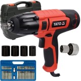 Yato YT-82020 + Vorel - 66410 - Masina de insurubat cu impact 450 W 450 Nm - patrat 1/2 inch valiza plastic accesorii + Set capete de insurubare mixte
