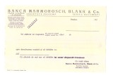 Document cu antet Banca Marmorosch, Blank &amp; Co, sucursala Oradea, 192_, necompletata, scrisa pe spate