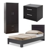 Set mobilier dormitor studenti 3 buc Nap Pako World Wenge 80x37x123 cm