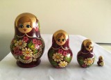 Papusi Matrioshka, 4 in 1, lemn, pictate manual, 7 cm