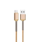 Cumpara ieftin Cablu de date Micro USB Loomax, Explorer Series, pentru telefon si tableta, bej, 1 m